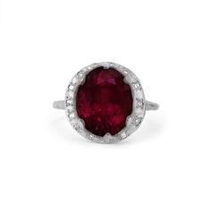 14k gold with oval shaped ruby, fracture filled for clarity enhancement, and 0.10ctw diamonds in an elegant crown bezel. This handmade, organic heirloom is a one of a kind piece from our Queen collection. Oval Ruby Ring, Logan Hollowell, Elegant Crown, Ruby Sapphire, Aquamarine Blue, Ruby Ring, Morganite, Rose Cut, Ring Necklace