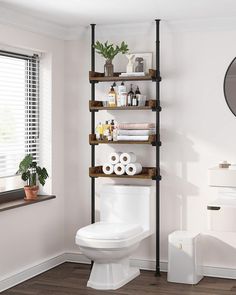 PRICES MAY VARY. [FITS OVER MOST TOILETS] Supported by floor and ceiling, you can fit this bathroom organizer virtually anywhere. Though you have a very small space above the toilet. This furniture can help you save your space and provides you additional bathroom storage. [SHELF ADJUSTABLE ON HEIGHT ] Every single part of the toilet rack is adjustable! No knocking your head with this shelf when you on the toilet. Worried about the tall items are not fitting in the shelf? It won’t be a problem wi Mid Century Lake House, Small Space Bathroom Design, Decoration Hacks, Small Bathroom Decor Ideas, Makeup Storage Ideas, Over Toilet Storage, Remodel Bathroom Ideas, Bathroom Storage Hacks