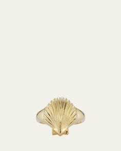 Mateo ring depicts a scallop shell    Polished 14karat yellow gold    Tapered band    Wipe clean    Made in USA Travel Size Perfume, Scallop Shell, Scallop Shells, Makeup Shop, Cleanser And Toner, Beauty Shop, Signet Ring, Handbags On Sale, Ring Necklace