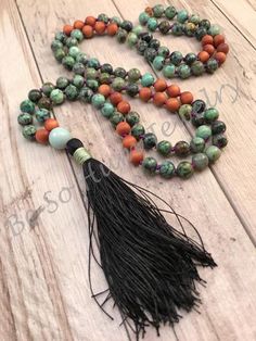 Healing Zen Mala by BeSoHum Nature-inspired Hand Wrapped Jewelry For Meditation, Bohemian Black Hand Knotted Jewelry, Adjustable Holistic Mala For Meditation, Holistic Mala With 108 Beads For Meditation, Bohemian Hand Wrapped Mala For Meditation, Spiritual Turquoise Hand Knotted Jewelry, Holistic Natural Stones Mala For Meditation, Artisan Beaded Mala For Meditation, Traditional Mala With Natural Stones For Meditation