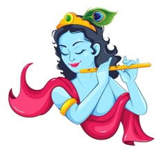 the avatar of lord ganesh is playing flute with his head down and eyes closed