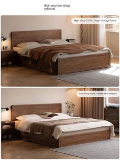 there are two pictures of the same bed