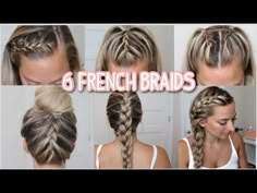 Front French Braids, Braid Short Hair, French Braid Short Hair, Medium Long Hairstyles, French Braided Bangs, Easy French Braid, French Braid Pigtails, French Braids Tutorial, French Braid Styles