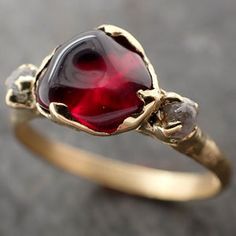 Raw Garnet Engagement Ring, Raw Ruby Ring, Unique Rings Engagement, Red Engagement Ring, Raw Stone Engagement Rings, 18k Gold Engagement Ring, Garnet Wedding Rings, Rings For Wedding, Garnet Wedding