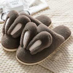 Color: Coffee, Size: 44 to 45 Rabbit Slippers, Slippers Cartoon, Faux Fur Slides, Y2k Necklace, Y2k Party, Baby Tees Y2k, Cartoon Rabbit, Winter Slippers, Y2k Baby Tee