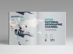 an open book with information about the national geograph channel on it's cover