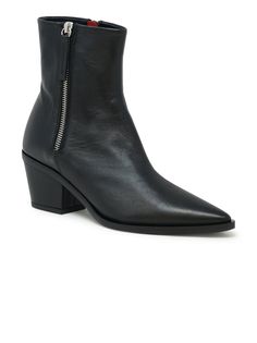 HALMANERA GEMA20 BLACK LEATHER BARON ANKLE BOOTS,  product code GEMA20, color BLACK, material LEATHER, season FW23 Business High Ankle Heeled Boots With Stacked Heel, Black Mid-calf Boots With Leather Sole For Fall, Fall Boots With Zipper Closure And Pointed Toe, Black Calf Leather Heeled Boots With Reinforced Heel, Black Mid-calf Boots With Reinforced Heel In Calf Leather, Modern Black Heeled Boots With Stacked Heel, High Heel Leather Moto Boots For Fall, Fall High-heel Leather Moto Boots, Calf Leather High Heel Boots With Heel Pull Tab