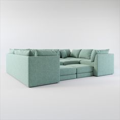 The Nest Collection’s go-big-or-small modular design lets you build it for one—or everyone. The soft, cozy seating and full-out lounge potential is perfect reading, snuggling, sleeping, anything. | Nest Foam Comfort Eco Performance Fabric 9-Piece Sectional in Bridger Jade | by Value City Furniture Pit Sectional, Narrow Sofa, American Signature Furniture, Value City Furniture, Cozy Seating, Living Room Sectional, City Furniture, The Nest, Modular Design