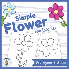 the simple flower template set is shown