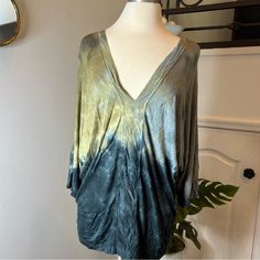 Gorgeous Smokey Collection Of Grays, Turquoise, Olives, Camel. Form Fitting And Falls Lovely On The Body. It Is Hand Made And One Of A Kind Blue Tye Dye, Green Floral Blouse, Cross Shirts, Denim Crop Top, Layered Long Sleeve, Green Tank Top, Cotton Long Sleeve Shirt, White Bodysuit, Bell Sleeve Blouse