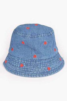 One SizeComposition - Denim Spring Blue Denim Hats, Spring Denim Bucket Hat With Short Brim, Blue Denim Bucket Hat For Summer, Spring Denim Blue Cotton Hat, Trendy Denim Hat For Spring, Casual Hats For Spring, Spring Denim Bucket Hat In Medium Wash, Trendy Denim Blue Bucket Hat For Spring, Spring Medium Wash Denim Bucket Hat