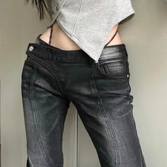 There may be errors in manual measurement, 1-3cm error is normal. The color in the image could look slightly different from the actual product. Black Cargo Pants Women, Straight Leggings, Korean Fashion Black, Jeans Grunge, Black Flare Jeans, Womens White Jeans, Best Jeans For Women, Women Cargo Pants, Low Waist Jeans