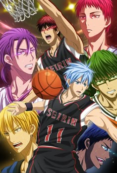 an image of some anime characters playing basketball