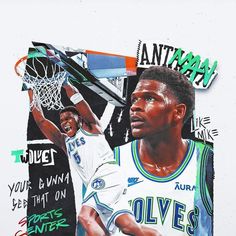 a painting of a basketball player holding a basketball in his right hand and the words atlanta above him