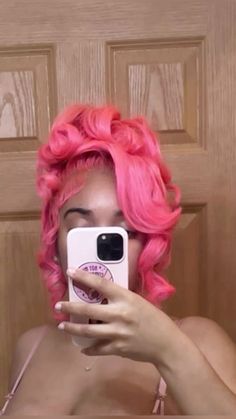 Pink Wig Styles, Pink Lace Wig, Pink Hair Wig, Frontal Wig Hairstyles, Wig Ideas, Dyed Hair Inspiration, Lace Fronts