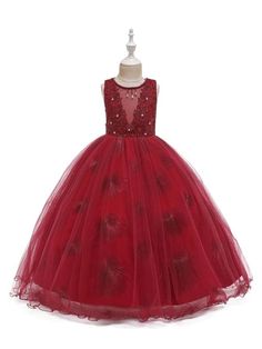 Silhouette Ball Gown Neckline Jewel Hemline/Train Ankle-Length Back Details Zipper Fabric Tulle, Polyester Embellishment Embroidered, Bows, Beaded Sleeve Length Sleeveless Fully Lined Yes Season Spring, Summer, Fall, Winter Weight 0.45kg Spring Sleeveless Ball Gown For Fancy Dress, Sleeveless Spring Ball Gown For Fancy Dress, Sleeveless Ball Gown For Fancy Dress Events In Spring, Red Sleeveless Ball Gown For Dress-up, Christmas Princess Sleeveless Gown, Princess Style Floor-length Lace Dress, Sleeveless Holiday Gown For Dress-up, Floor-length Tulle Dress With Floral Applique, Red Ball Gown Dresses For Dress-up