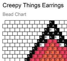 a crossword puzzle with the words'creepy things earrings'in red and black