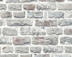 Sample Brick Cottage Deco Wallpaper in Grey/Ivory Living Room Brick Wall, Room Brick Wall, Stone Wallpapers, Brick Cottage, Pictures For Home, Paintable Wallpaper, Stone Wallpaper, Embossed Wallpaper, Rustic Stone