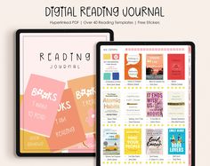 the digital reading journal is open and ready to be used for children's books