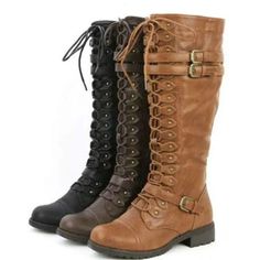 Lace Up Knee High Boots Women Fashion Boots Flats Shoes Woman Square H – lastrafashion Lace Up Knee High Boots, Lady Mechanika, Military Combat Boots, Buckles Fashion, Ankle Socks Women, Military Combat, Boots Women Fashion, Beige Shoes, Womens Knee High Boots