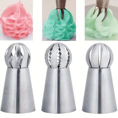 four different types of cake decorating tools