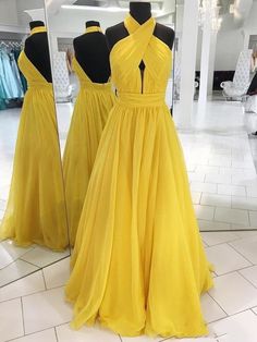 Lilac And Yellow Wedding, Formal Dresses Yellow, Yellow Formal Dresses, Wedding Dresses Yellow, Hogwarts Style, Dress Elegant Classy, Yellow Formal Dress, Prom Dresses Open Back, Formal Bridesmaid Dresses