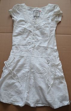 Good day! Very nice white dress, used but in good condition.  Fabric - linen and cotton, petticoat - cotton. Size S. If you have any questions, please ask. Have a nice day! Vintage White Linen Dresses, Vintage White Cotton Sundress, White Vintage Cotton Mini Dress, White Sleeveless Folk Dress, Nice White Dresses, White Cotton Harajuku Dress, White V-neck Linen Beach Dress, White Linen Dresses, Cotton Dress Summer