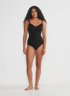 SHAPEENHANCE™ FULL-BUM BODYSUIT | Aritzia Solid Underbust Shapewear With Built-in Bra, Seamless Fitted Bodysuit With Spaghetti Straps, Sculpting Full Coverage Bodysuit With Built-in Bra, Summer Shaping Leotard With Built-in Bra, Sculpting Shapewear With Built-in Bra And Underwire, Elegant Shaping Leotard With Built-in Bra, Elegant Full Coverage Swimwear With Medium Bust Support, Adjustable Straps Shapewear, Elegant Underbust Smoothing Shapewear