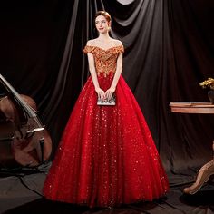 Custom size and custom color are available, there is no extra payment for custom size or custom color. Product Information: Dress Number: #3TRG, Material: Tulle, Silhouette: A-line Color: Red, Hemline: Floor Length, Back Details: Lace-up Delivery times: Processing time: 2-3 weeksShipping time: 3-5 working days Rush Order Rush order service is available. For rush order, you can receive your order in 2 weeks. Custom Measurements For custom size, please leave us the following measurements in the or Red Ball Gown For Banquet, Red Tulle Ball Gown For Banquet, Red Tulle Evening Dress With Sweetheart Neckline, Red Fitted Christmas Ball Gown, Red Ball Gown Evening Dress For Banquet, Red Evening Dress With Fitted Bodice For Banquet, Red Fitted Bodice Evening Dress For Banquet, Red Tulle Evening Dress For Gala, Red Sequined Fitted Ball Gown