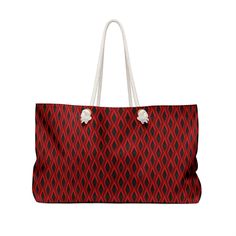 24" × 13" Length, in 24.02 Width, in 12.99 Depth, in 5.51 Handle height, in 11.42 Thick Rope, Weekender Tote, Rope Handles, Weekend Getaway, Weekender Bag, The City, Handles, Red, Design