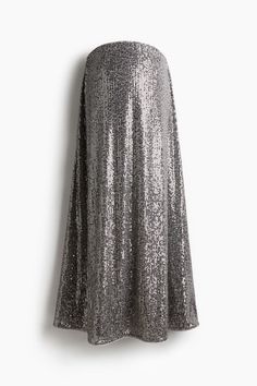 Flared  ankle-length skirt in sequined mesh with concealed elastic at top for best fit. Concealed zipper at back with hook-and-eye fastener. Lined. Ankle Length Skirt, Flared Skirt, Flare Skirt, Ankle Length, Sequin Skirt, Sequin, Dresses Skirts, Mesh, Elastic