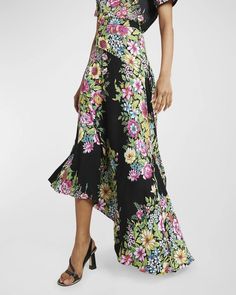 Etro asymmetric skirt featuring a bouquet floral-print and a gathered godet side.High waist.Hem falls below the knee.A-line silhouette.Invisible side zip.Viscose/elastane.Made in Italy.Model is 5'10'/177cm. Floral Print Flowy Skirt, Fitted Floral Print Asymmetrical Skirt, Spring Floral Print Asymmetrical Skirt, Fitted Asymmetrical Floral Print Skirt, Fitted Asymmetrical Skirt With Floral Print, Asymmetrical Hem Floral Print Skirt, Floral Print Flowy Skirt With Asymmetrical Hem, Flowy Floral Print Skirt With Asymmetrical Hem, Asymmetrical Floral Print Flowy Wrap Skirt