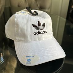 Brand New, Never Worn, White Womens Fit Hat Adidas Cotton Baseball Cap For Spring, Spring Adidas Cotton Baseball Cap, Trendy White Baseball Cap With Short Brim, Short Brim Streetwear Baseball Cap, White Cotton Hat, Adidas Cotton Hats For Summer, Adidas Cotton Hat With Curved Brim, Adidas Cotton Summer Hats, Adidas Cotton Hats With Curved Brim