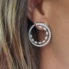 Marquise & Round Cut Lab Grown Diamond Hoop Earrings, Wedding Earrings In 10K White Gold, Classic Open Circle Bridal Earrings, Special Gift ✹✹𝐖𝐞𝐥𝐜𝐨𝐦𝐞 𝐭𝐨 𝑻𝒉𝒆𝑩𝒂𝒏𝒅𝒔𝑺𝒉𝒐𝒑✹✹ ★ 𝑺𝒕𝒐𝒏𝒆𝒔 𝑫𝒆𝒕𝒂𝒊𝒍𝒔 ★ ● Stone Shape:- Marquise & Round Cut ● Stone Type:- Simulated Diamond, Moissanite, Lab-Diamond & Natural Diamond ● Stone Size:- 4X2 mm & 2 mm ● Color:- DEF ● Clarity: VVS-VS ● Cut Grade: Excellent ● Making Process: Handmade - Crafted by our experienced team ★ 𝑰𝒕𝒆𝒎 𝑫𝒆𝒕𝒂𝒊𝒍𝒔:- ☛ Metal Purity: Solid Gold (10KT, 14KT, 18KT); Silver(925 Sterling, 935 Argentium), 950 Platinum ☛ Metal Tone: Yellow, White, Rose ☛ Stamp/Hallmark: Yes ★ 𝑪𝒖𝒔𝒕𝒐𝒎𝒊𝒛𝒂𝒕𝒊𝒐𝒏:- ☛ Customized Design Jewelry. ☛ All cuts which you dream to make with moissanite. ☛ Updating every step of you Hoop Earrings Wedding, Real Diamond Earrings, The Circle Of Life, Diamond Jewelry Designs, Circle Diamond, Earrings Wedding, Diamond Hoop Earrings, Bohemian Chic, Round Earrings