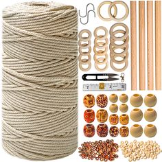 the supplies needed to make a wooden bead bracelet