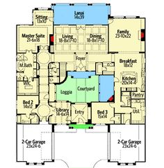 the first floor plan for this house shows the living area and dining room, as well as