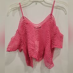 Super Cute Nwt Lulumari Cold Shoulder Top! It's Perfect For Vacation Or To Wear Over A Bandeau Top! In Perfect Condition. No Rips Tears Or Stains! Questions? Message Me! Trendy Crochet Top For Party, Summer Party Pink Crochet Top, Trendy Pink Open Knit Top, Trendy Open Knit Crop Top For Beach, Pink Crochet Crop Top For Spring, Pink Open Knit Crochet Top For Vacation, Pink Spring Crochet Crop Top, Pink Open Knit Crochet Top For Beach, Pink Open Knit Crochet Top For The Beach