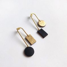 Modern Black Geometric Earrings, Minimalist Black Linear Earrings As Gift, Minimalist Black Drop Earrings, Minimalist Black Linear Drop Earrings, Minimalist Black Linear Earrings For Gifts, Small Leather Bag, Abstract Earrings, Black Circle, Leather Accessory