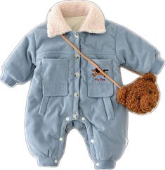 Winter Cotton Onesie, Long Sleeve Onesie For Winter Playtime, Long Sleeve Onesie For Playtime In Winter, Winter Jumpsuits And Rompers With Pockets, Corduroy Jumpsuit, Perfect Winter Outfit, 3rd Baby, Stylish Baby, 2nd Baby