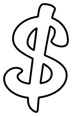 a dollar sign that is black and white