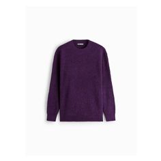 PURL KNIT SWEATER Purple Crew Neck Sweater For Layering, Zara Knit Sweater, Purple Sweater With Ribbed Cuffs, Winter Purple Sweater With Ribbed Cuffs, Purple Sweater With Relaxed Fit And Ribbed Cuffs, Relaxed Fit Purple Sweater With Ribbed Cuffs, Purple Relaxed Fit Sweater For Fall, Zara Winter Sweater In Relaxed Fit, Zara Fall Sweater With Ribbed Cuffs