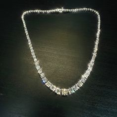 The diamonds are J-K color i1 color and clarity averages. All are eye clean and very brilliant diamonds!  Natural not treated  Approximately 1.3CT Center Diamond and  the outer diamonds are .15 carats each. Marked 14K Has been cleaned and polished a looks like new. Luxury Cubic Zirconia Diamond Necklace With Brilliant Cut, Luxury Diamond Tennis Necklace With Brilliant Cut, Luxury Diamond Necklace With 17 Jewels, Luxury Diamond White Crystal Necklace, Classic Brilliant Cut Crystal Diamond Necklace, Classic Crystal Diamond Necklace With Brilliant Cut, Luxury Diamond Cut Diamond Necklace, Brilliant Cut Crystal Diamond Necklace, Luxury Moissanite Round Cut Necklace