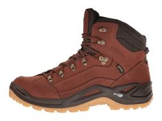 Lowa Renegade GTX Mid Men's Hiking Boots Cognac/Dark Brown Low-top Boots With Branded Insole For Outdoor Activities, Leather Hiking Sneakers With Cushioned Footbed, Leather Walking Shoes With Cushioned Footbed For Outdoor Work, Brown Walking Shoes With Boost Midsole For Hiking, Rugged Sneakers With Removable Insole For Outdoor Activities, Brown Hiking Boots With Removable Insole For Outdoor, Rugged Sneakers With Removable Insole For Outdoor, Rugged Walking Shoes With Removable Insole For Outdoor, Sporty Waterproof Leather Boots With Removable Insole