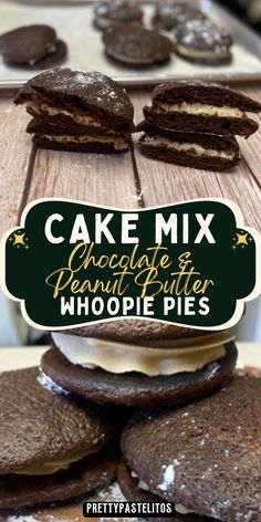 easy cake mix whoopie pies Whoopie Pies From Box Cake, Peanut Butter Whoopie Pies, Whoopie Pies Recipe, Easy Fall Desserts, Valentines Dessert