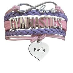 Nothing Says, "You're Special" Like Personalized Gymnastics Gift! It shows you went out of your way to find a unique gift and to personalize it to make it theirs alone! Size: Gymnastics bracelets adjust to fit most wrists. New adjustable clasp makes the bracelet fully adjustable to fit a 5 inch to 8 inch wrist and easy to get on and off. *will fit most kids, teen and adult wrists. Material: Leather and wax cords with stainless steel engraved charm Click Add To Cart and get yours today! Customized Pink Adjustable Name Bracelet, Customized Pink Name Bracelet With Adjustable Fit, Personalized Flexible Bracelets As Gifts, Customized Pink Name Bracelet Adjustable, Flexible Personalized Bracelets As Gifts, Personalized Flexible Bracelet As Gift, Customizable Adjustable Pink Charm Bracelet, Adjustable Customizable Pink Charm Bracelet, Customized Pink Charm Bracelet For Personalized Gift