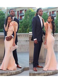 Unique Satin One Shoulder Mermaid Formal Dress Pink Prom Dresses Mermaid, Prom Slay, Prom Couples, Prom Poses, Beautiful Evening Dresses, Prom Dresses Long Mermaid, Prom Outfits, Beautiful Evening, Prom Ideas