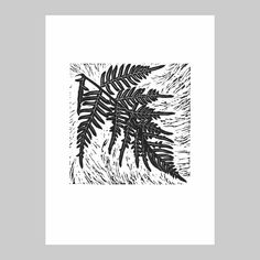 a black and white drawing of leaves