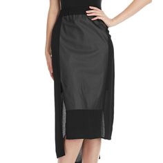 $195* Pure Dkny (Sz-Large) New With Tags. Womens Faux Leather Panel Viscose-Knit Step-Hem Skirt. *Viscose/Polyester/Linen/Cotton/Elastane Modern Black Pencil Skirt For Evening, Modern Black Midi Pencil Skirt, Modern Black Pencil Skirt Bottoms, Modern Black Pencil Skirt, Modern Black Midi Skirt, Modern Black Flowy Skirt, Black Modern Lined Pencil Skirt, Modern Black Lined Pencil Skirt, Modern Stretch Black Skirt