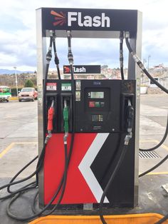 an electric fuel pump at a gas station