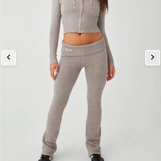 Like New, Worn Once. Super Trendy, Cute, And Comfy. Fitted High Waist Sweatpants For Winter, Fitted Athleisure Pants For Winter, Fitted Winter Sweatpants, Fitted Sweatpants For Fall Loungewear, Fitted Fall Sweatpants For Loungewear, Winter Fitted Sweatpants, Fitted Wide Leg Loungewear Set, Tie Dye Sweats, Terry Romper